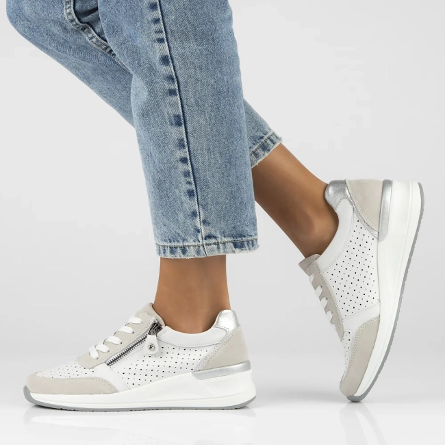 Skórzane sneakersy Filippo DP6011/24 WH białe