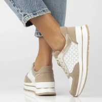 Skórzane sneakersy Filippo DP6778/25 WH BE biało beżowe