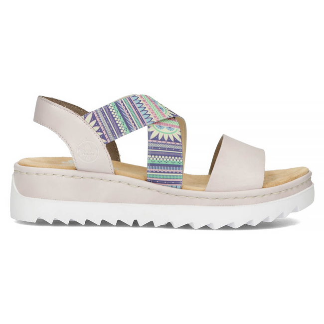 Sandały na koturnie Rieker V44G8-30 kolorowe