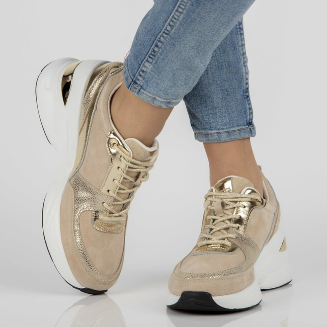 Leather Sneakers Filippo DP2056/21 BE GO beige
