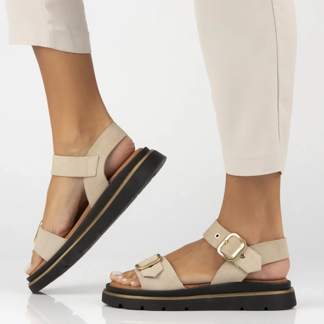 Leather sandals Yokono YAMBRE-251 SERRAJE CRUDO beige