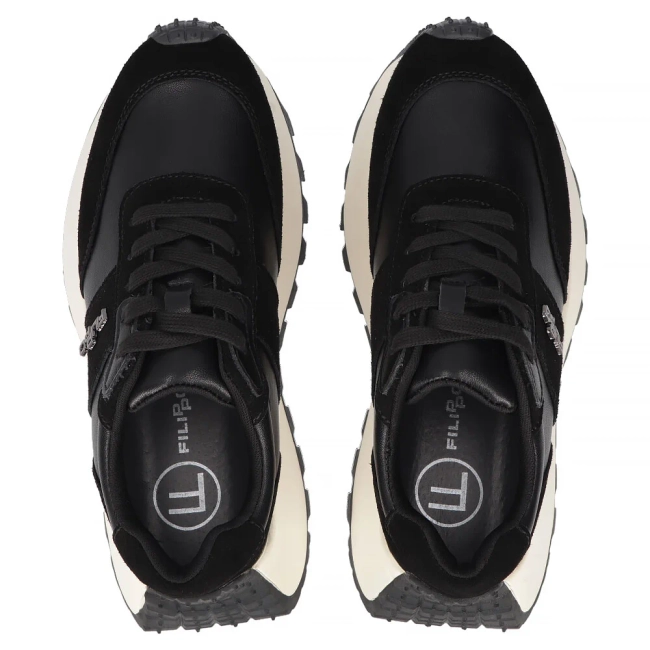 Leather sneakers Filippo DP6785/25 BK black