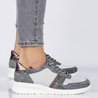 Leather shoes Filippo DP1389/20 WH GR Grey