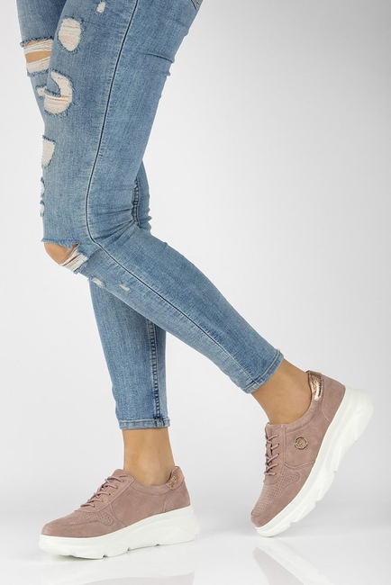 Leather Sneakers Filippo DP2138/21 BE pink