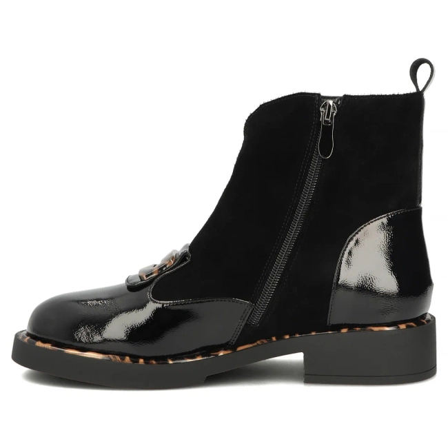 Skórzane botki Filippo DBT8134/26 BK czarne