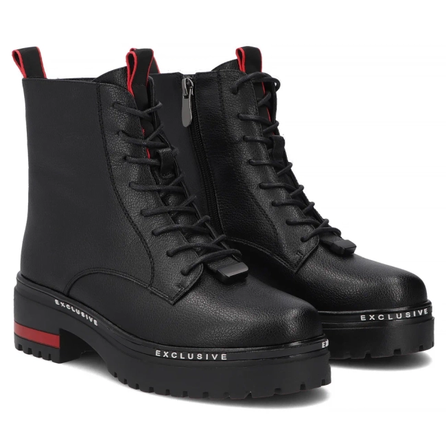 Skórzane botki Filippo DBT8127/26 BK czarne