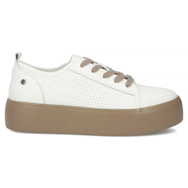 Leather sneakers Filippo DP6116/26 WH BE white-beige