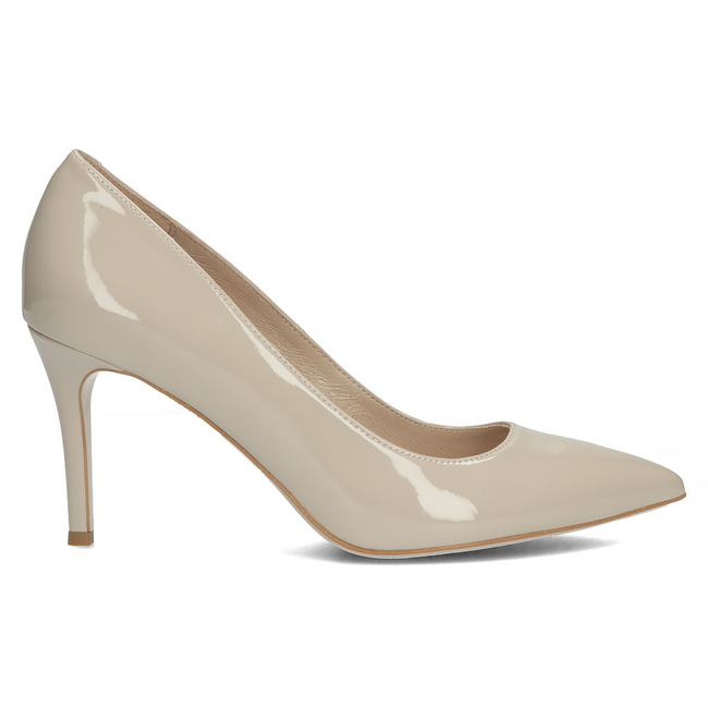 Skórzane czółenka Bravo Moda 1679 szare