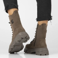 Skórzane botki typu workery Filippo DBT6443/24 TP taupe