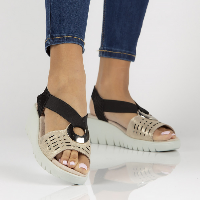 Leather sandals Filippo DS3501/22 GO BK gold