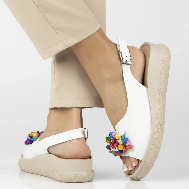 Leather sandals Filippo DS6983/25 WH white