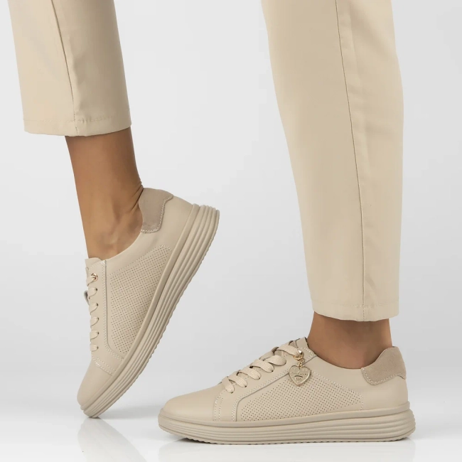 Leather sneakers Filippo DP6860/25 BE beige