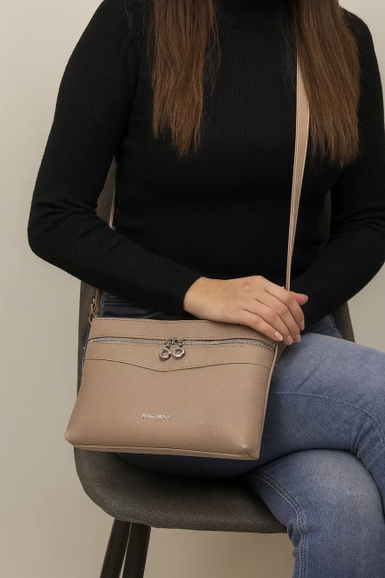Leather handbag Toscanio G49 beige