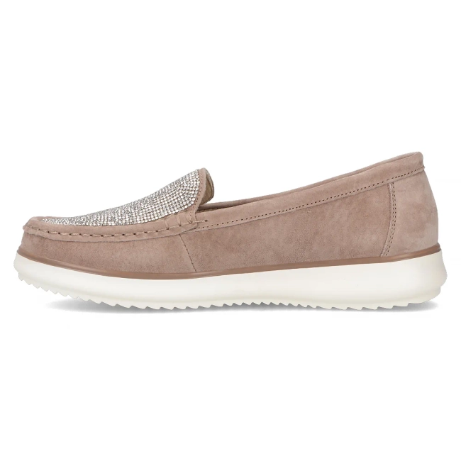 Skórzane mokasyny Filippo DP6759/25 BE beżowe