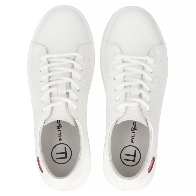 Leather sneakers Filippo DP6701/25 WH white