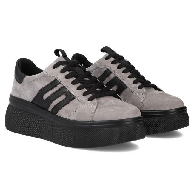 Skórzane sneakersy Filippo DP7175/25 GR szare