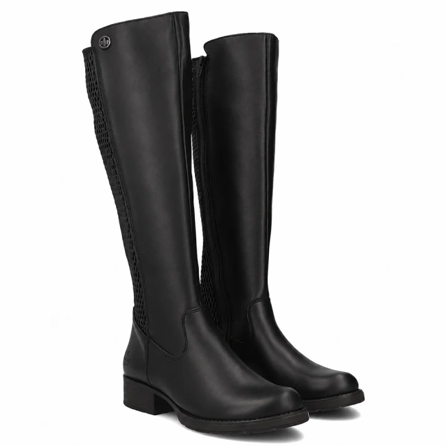 Leather boots Rieker Z9591-00 black