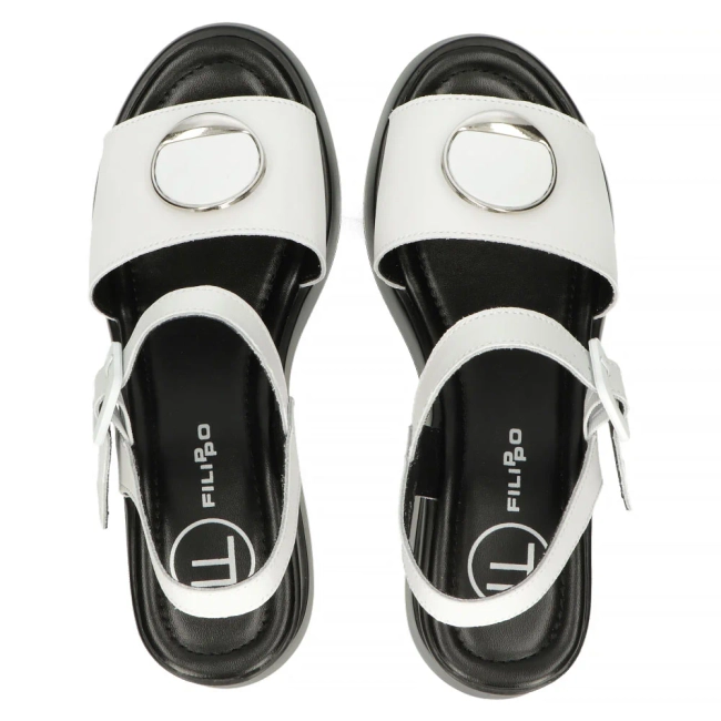 Leather sandals Filippo DS4411/24 WH white