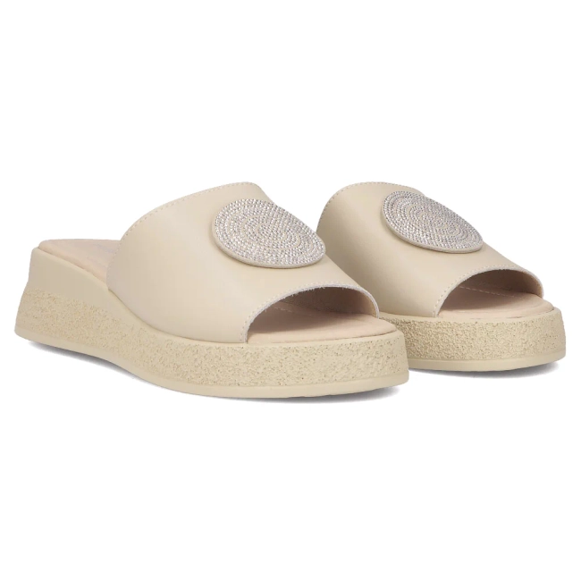 Leather flip-flops Filippo DK6987/25 BE beige