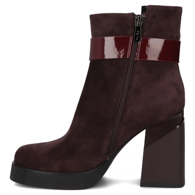 Leather ankle boots Filippo DBT7183/25 BG burgundy