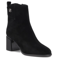 Skórzane botki na obcasie Filippo DBT8147/26 BK czarne
