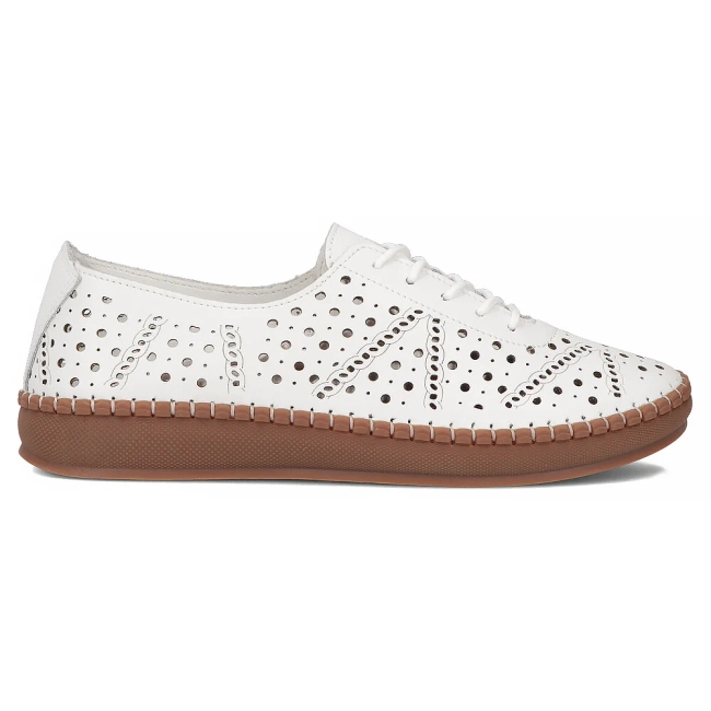 Skórzane półbuty Filippo DP6830/25 WH białe