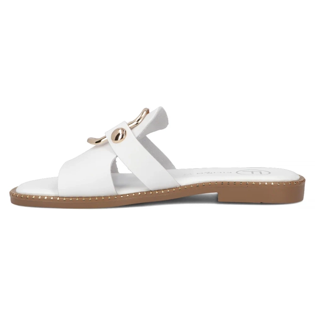 Leather slippers Filippo DK6264/24 WH white