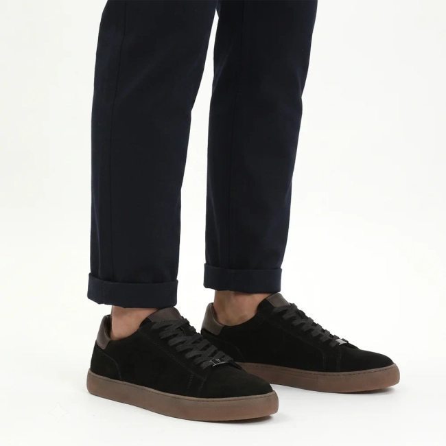 Skórzane sneakersy Filippo MP8272/26 BK czarne