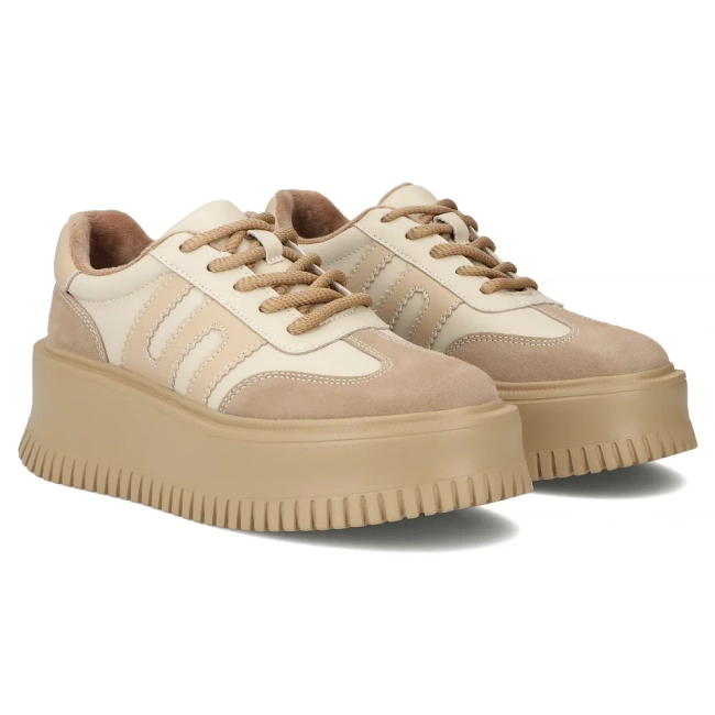 Leather sneakers Filippo DP7111/25 BE Beige