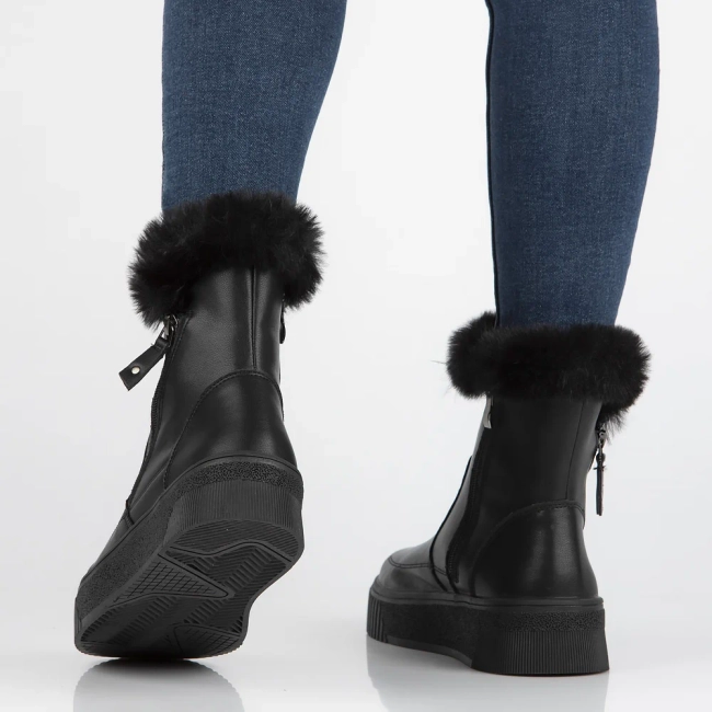 Leather ankle boots DBT6484/24 BK black