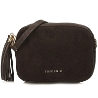 Leather handbag Toscanio G88 dark brown