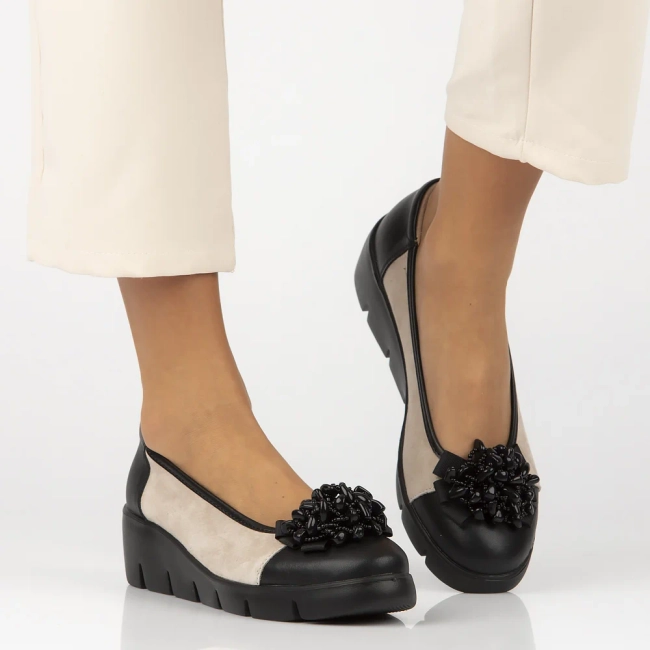 Leather shoes Filippo DP6783/25 BK BE black-beige