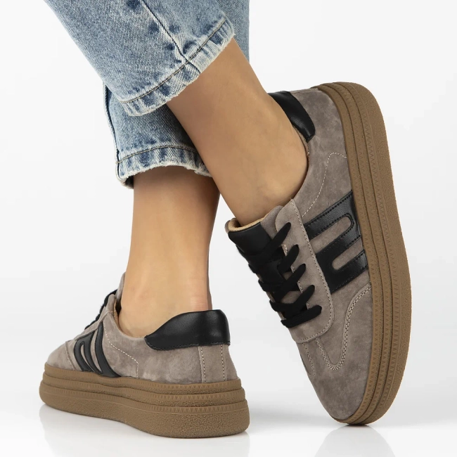 Skórzane sneakersy Filippo DP7114/25 TP taupe