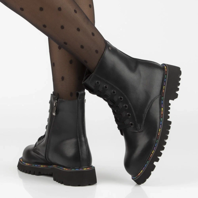 Leather ankle boots Filippo DBT7428/25 BK black