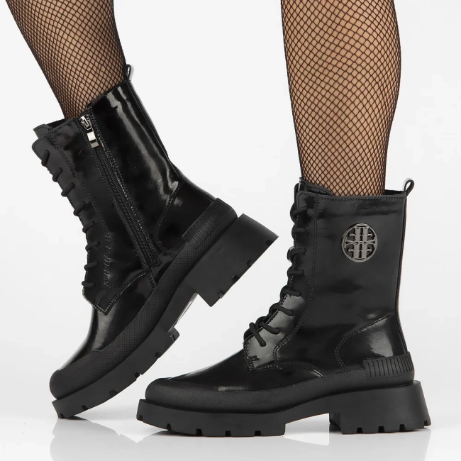 Leather boots Filippo DBT6482/24 BK black