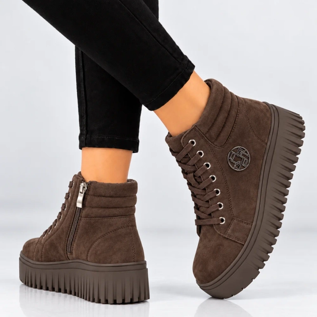Leather platform ankle boots Filippo DBT8265/26 D BR brown