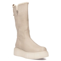 Skórzane botki na platformie Filippo 70121 taupe