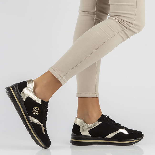 Skórzane sneakersy Filippo DP3544/22 BK czarne