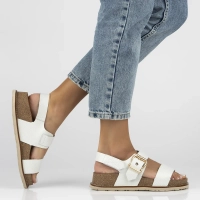 Leather sandals Yokono OCA-254 OPAK HIELO white