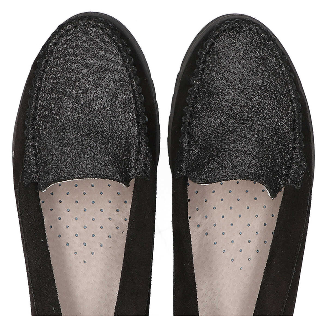 Mokasyny Filippo 10065 w.czarny + srebrny brokat