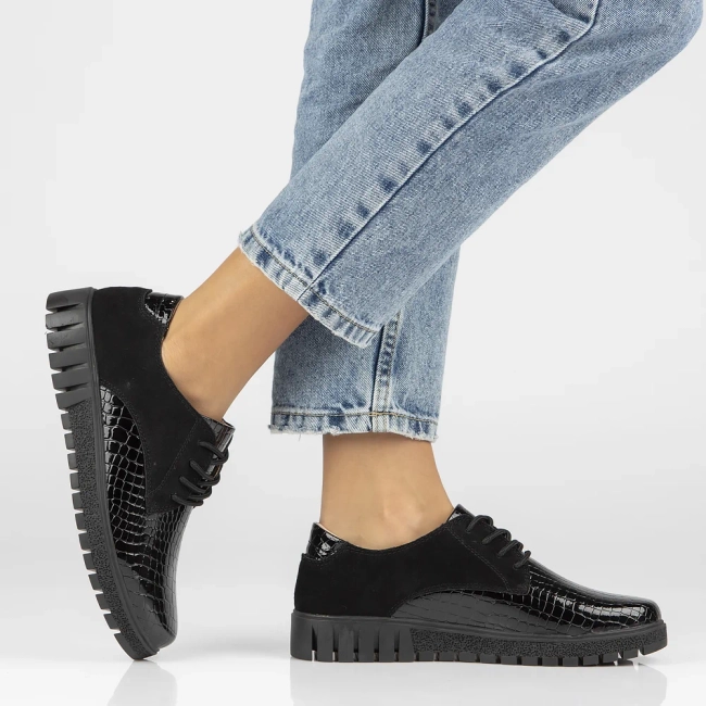 Leather shoes Filippo DP4797/23 BK black