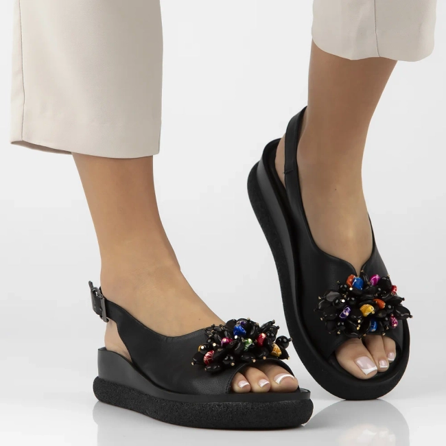 Leather sandals Filippo DS6983/25 BK black