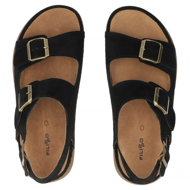 Leather sandals Filippo DS7801/26 BK black