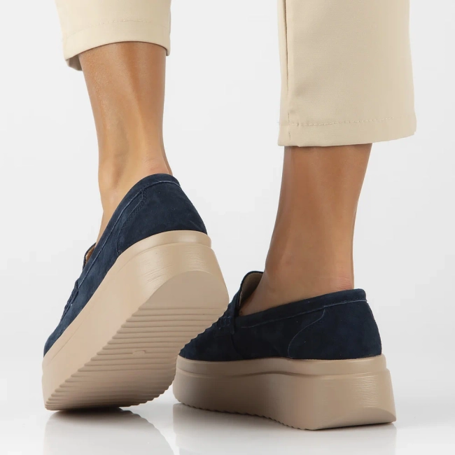 Leather shoes Filippo DP6106/24 NV navy blue