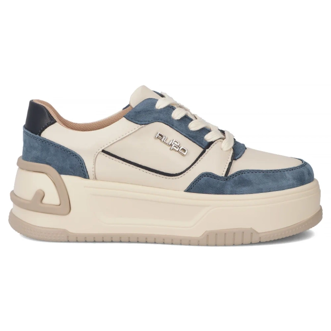 Leather sneakers Filippo DP7116/25 BL BE blue and beige