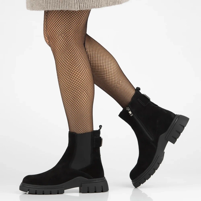 Leather ankle boots DBT6384/24 BK black