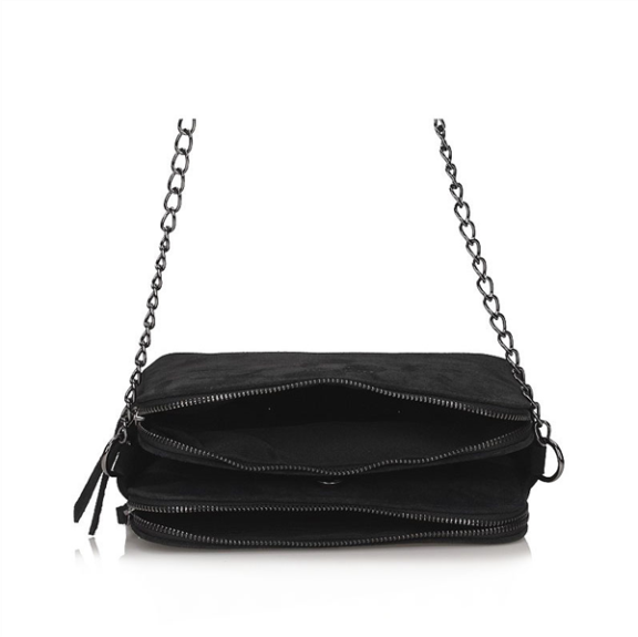 Handbag Toscanio Suede Messenger Bag A258 black