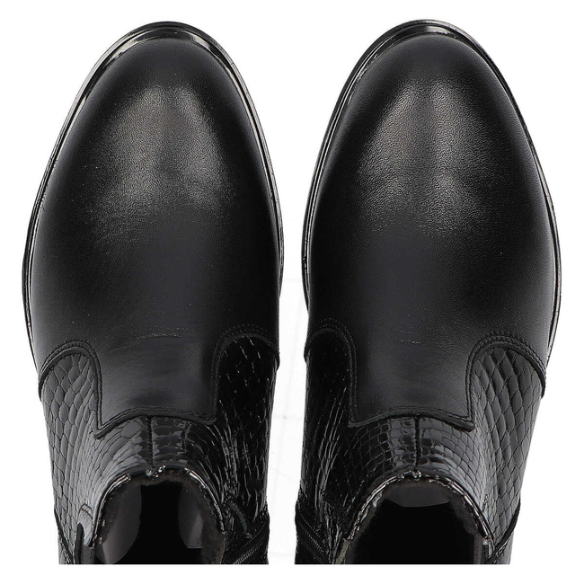 Leather ankle boots Filippo 437s black face kroko