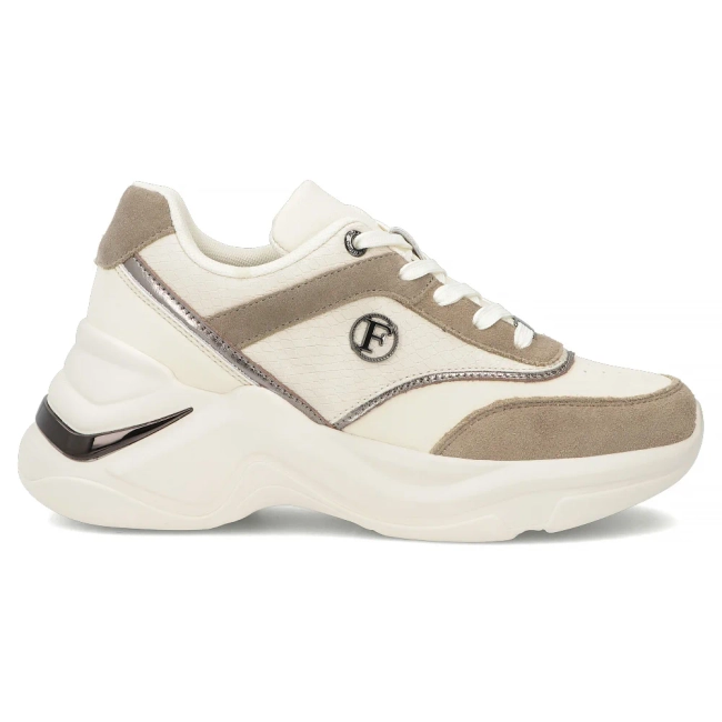 Skórzane sneakersy Filippo DP7766/26 WH BE biało-beżowe
