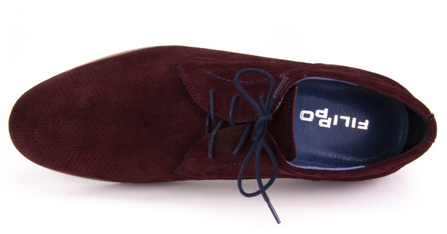 Shoes Filippo 731 Burgundy velor perforation